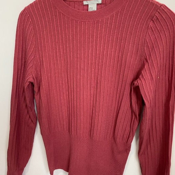 H&M Pink Ribbed Long Sleeve sweater Size XS - Picture 2 of 5